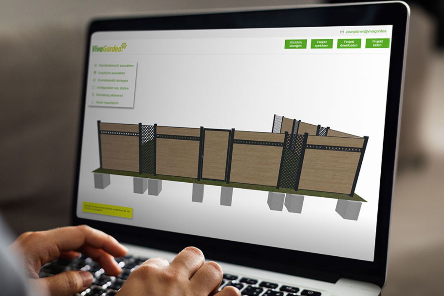 Zäune über den Nordstrand Zaunplaner am Laptop gestalten