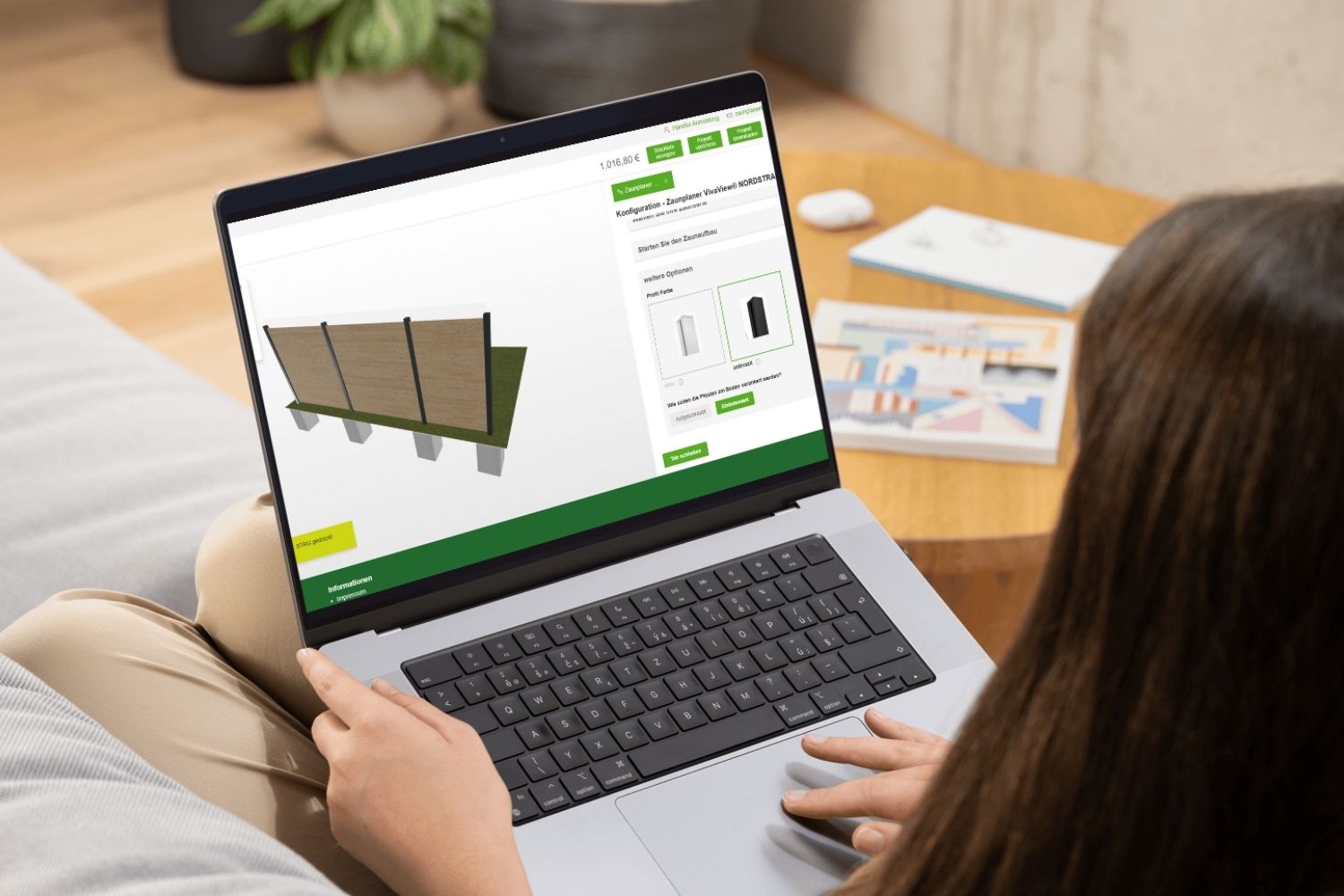 Laptop mit Nordstrand Zaunplaner