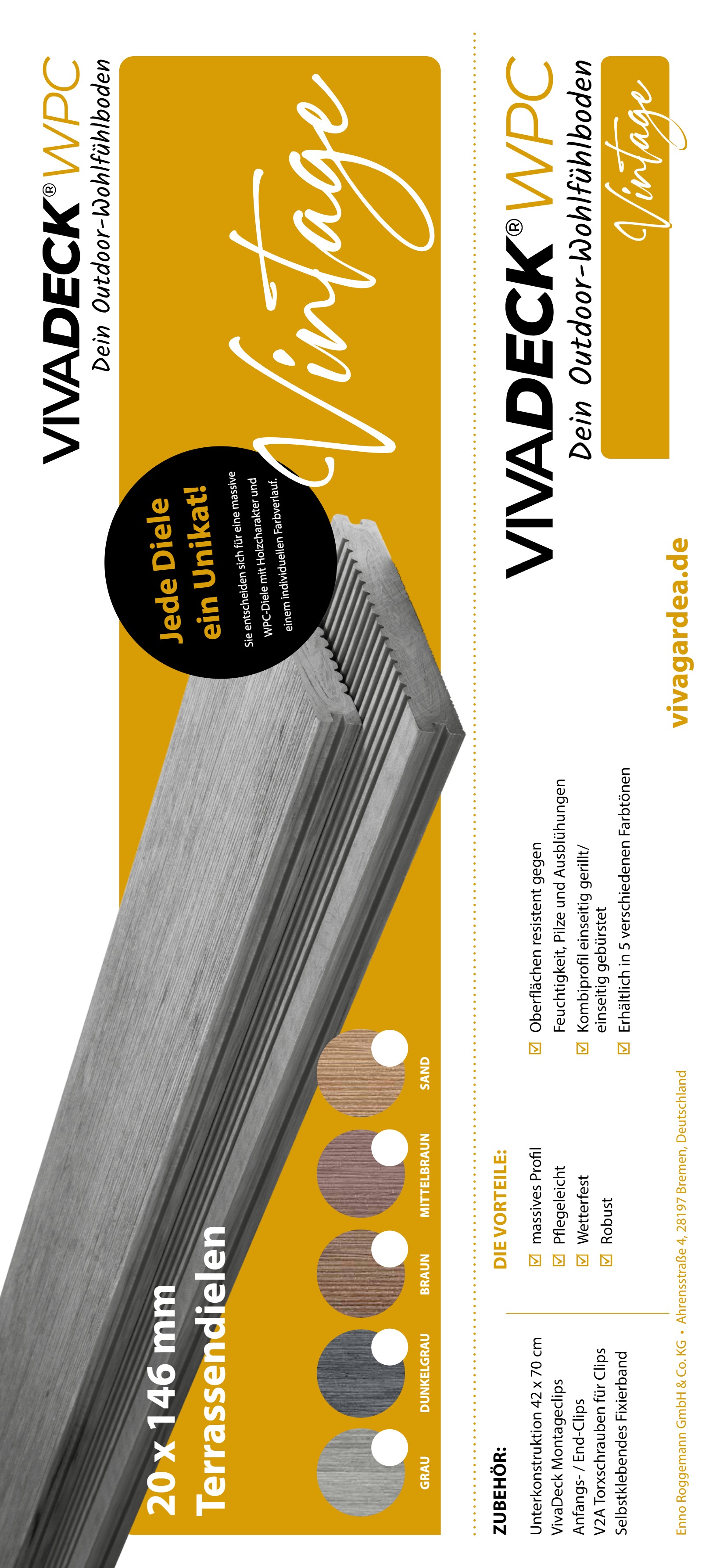 MONTAGEANLEITUNG FÜR VIVADECK® WPC VINTAGE