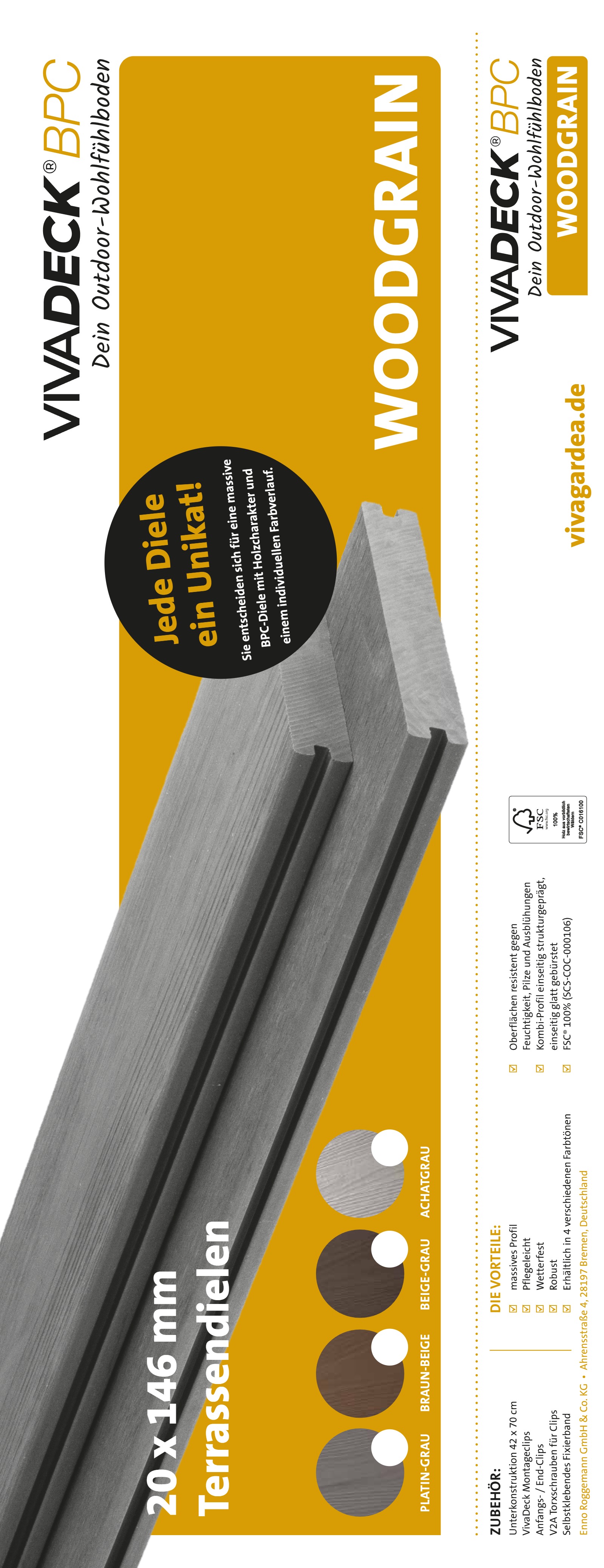 MONTAGEANLEITUNG FÜR VIVADECK® BPC WOODGRAIN